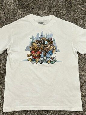 DGK Posse Men’s Tee size Medium white with Bears on front